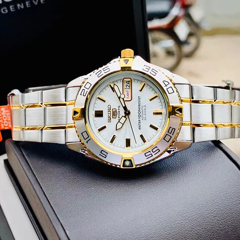 Seiko 5 Sports Automatic White Dial Men's Watch- SNZB24J1