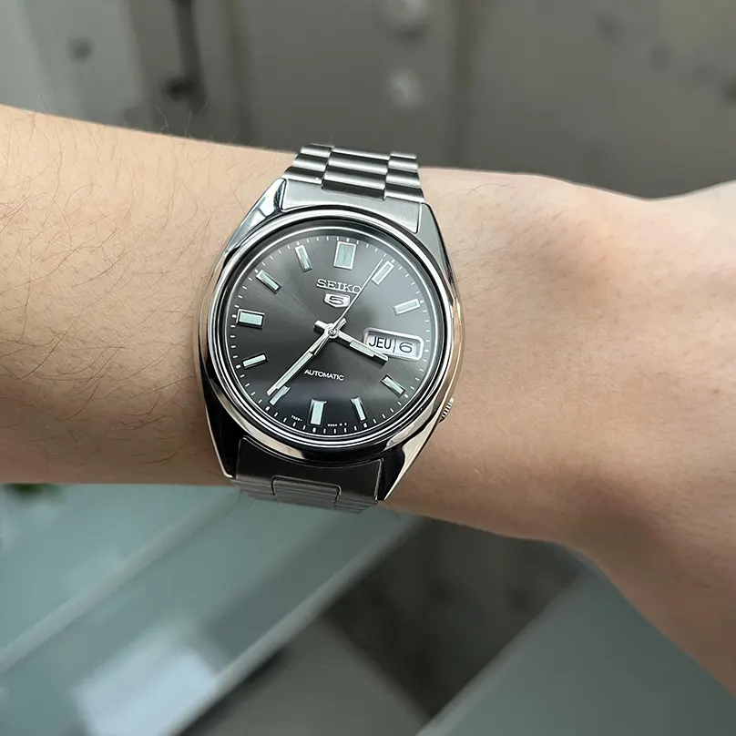 Seiko 5 Automatic Black Dial Day Date Men's Watch- SNXS79K1