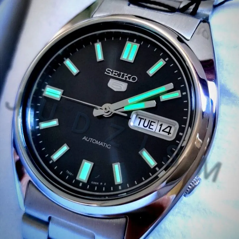 Seiko 5 Automatic Black Dial Day Date Men's Watch- SNXS79K1